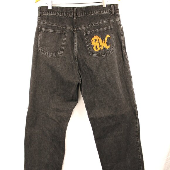 8THWNDR WASHED BLACK SK8R JEANS HIP HOP EMBROIDERED POCKETS BAGGY GRUNGE SIZE 32 - Picture 5 of 10